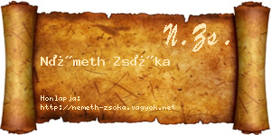 Németh Zsóka névjegykártya