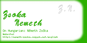 zsoka nemeth business card
