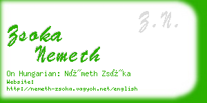 zsoka nemeth business card